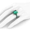 GIA Certified 4.53 Carat Colombian Emerald Black 18K black Gold Maleficent Ring - FERRUCCI & CO. Jewelry