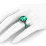 GIA Certified 4.53 Carat Colombian Emerald Black 18K black Gold Maleficent Ring - FERRUCCI & CO. Jewelry