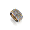 4.60 Carat Wide White Diamond Pave' Ring 18 Karat Yellow and White Gold - FERRUCCI & CO. Jewelry