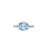 2.5 Carat Horizontal Oval Aquamarine and White Diamonds Pavé Line Platinum