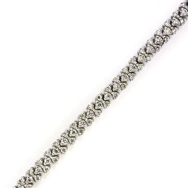 2.06 carat Triple Diamond's row 18k white gold tennis bracelet - FERRUCCI & CO. Jewelry