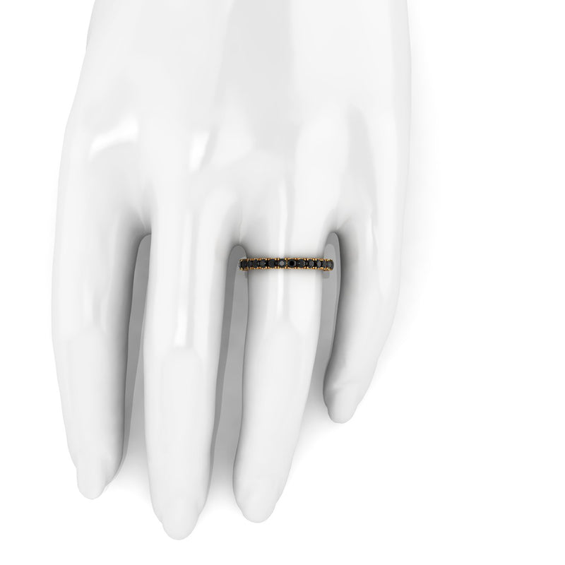 1.00 Carat Black Diamonds Stackable Eternity Band 18 Karat Yellow Gold - FERRUCCI & CO. Jewelry