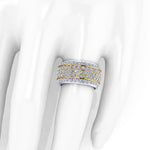 4.60 Carat Wide White Diamond Pave' Ring 18 Karat Yellow and White Gold - FERRUCCI & CO. Jewelry