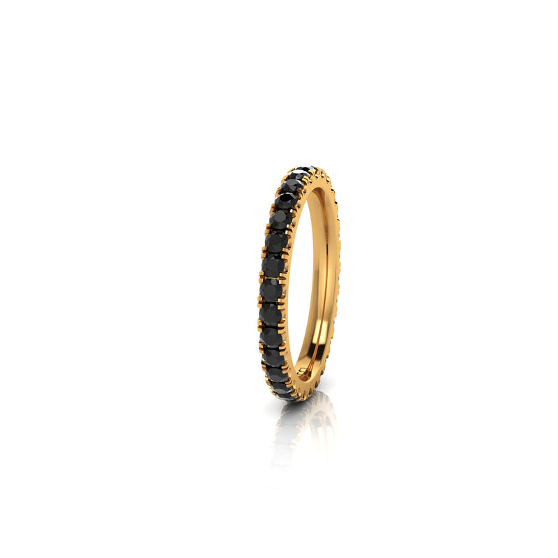 1.00 Carat Black Diamonds Stackable Eternity Band 18 Karat Yellow Gold - FERRUCCI & CO. Jewelry
