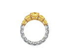GIA 6.18 Carat Oval Yellow Intense Diamonds 18 Karat Shank Platinum 950 Ring