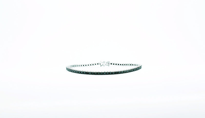 2.70 carat Black Diamonds Tennis bracelet with one white diamond - FERRUCCI & CO. Jewelry