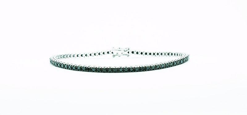 2.70 carat Black Diamonds Tennis bracelet with one white diamond - FERRUCCI & CO. Jewelry