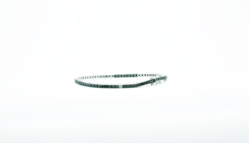2.70 carat Black Diamonds Tennis bracelet with one white diamond - FERRUCCI & CO. Jewelry