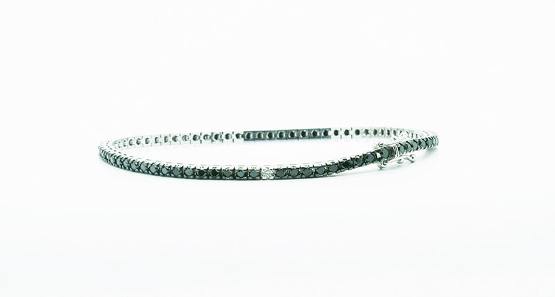 2.70 carat Black Diamonds Tennis bracelet with one white diamond - FERRUCCI & CO. Jewelry
