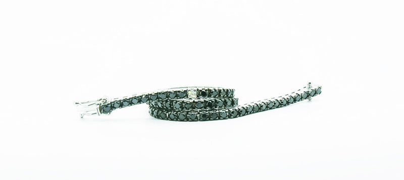 2.70 carat Black Diamonds Tennis bracelet with one white diamond - FERRUCCI & CO. Jewelry