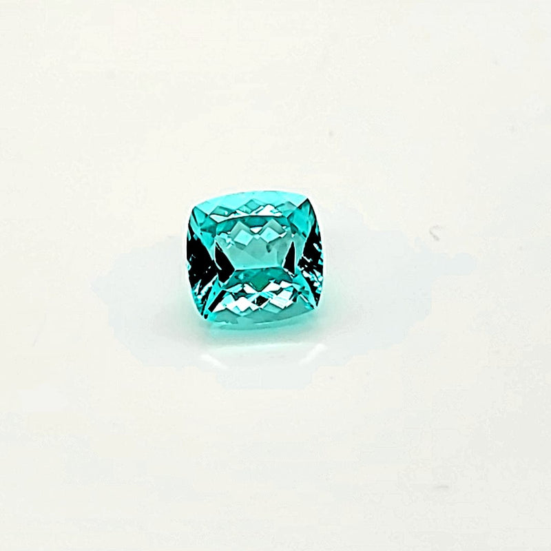 3.78ct Paraiba Tourmaline Neon Color Cushion Cut