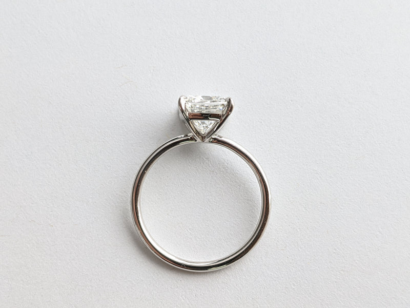 GIA Certified 2.01 Carat Cushion Diamond H color Platinum Solitaire - FERRUCCI & CO. Jewelry