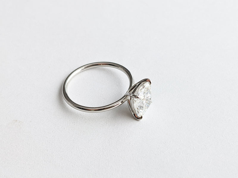 GIA Certified 2.01 Carat Cushion Diamond H color Platinum Solitaire - FERRUCCI & CO. Jewelry