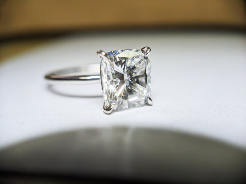 GIA Certified 2.01 Carat Cushion Diamond H color Platinum Solitaire - FERRUCCI & CO. Jewelry