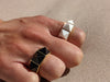 Black Onyx Pyramids Ring 18 Karat Yellow Gold