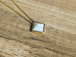 White Agate Pyramid Necklace Pendant in 18 Karat Yellow Gold