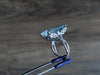 14.06 Carat Emerald Cut Aquamarine Diamonds Platinum Ring