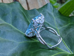14.06 Carat Emerald Cut Aquamarine Diamonds Platinum Ring