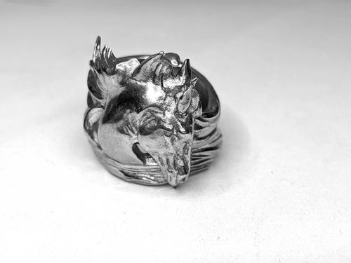 Horse wind mane ring Sterling Silver