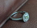 1.5 carats Cushion Diamond GIA Certified with Halo and Pavé Diamond Setting in Platinum 950