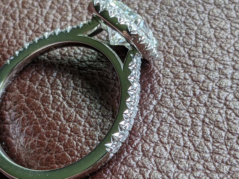 1.5 carats Cushion Diamond GIA Certified with Halo and Pavé Diamond Setting in Platinum 950