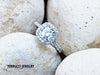 GIA Certified 1.50 Carat Cushion Diamond Halo Diamond pave in Platinum 950