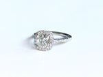 1.5 carats Cushion Diamond GIA Certified with Halo and Pavé Diamond Setting in Platinum 950