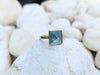 Blue Topaz Pyramid 18k yellow gold ring
