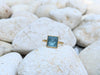 Blue Topaz Pyramid 18k yellow gold ring