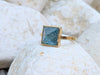 Blue Topaz Pyramid 18k yellow gold ring