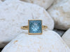 Blue Topaz Pyramid 18k yellow gold ring