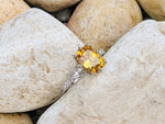 4.5 Carat Emerald Cut Yellow Sapph Diamond Pave' Platinum Ring