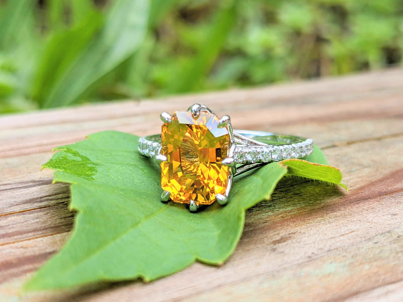 Yellow sapphire deals emerald cut ring
