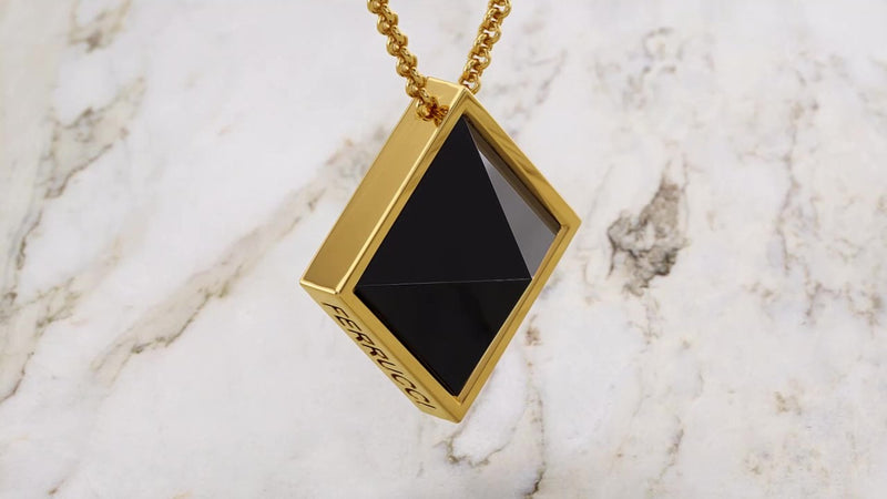 Black Onyx Hexagon Pendant Necklace - Gold Filled Chain – The Cord Gallery