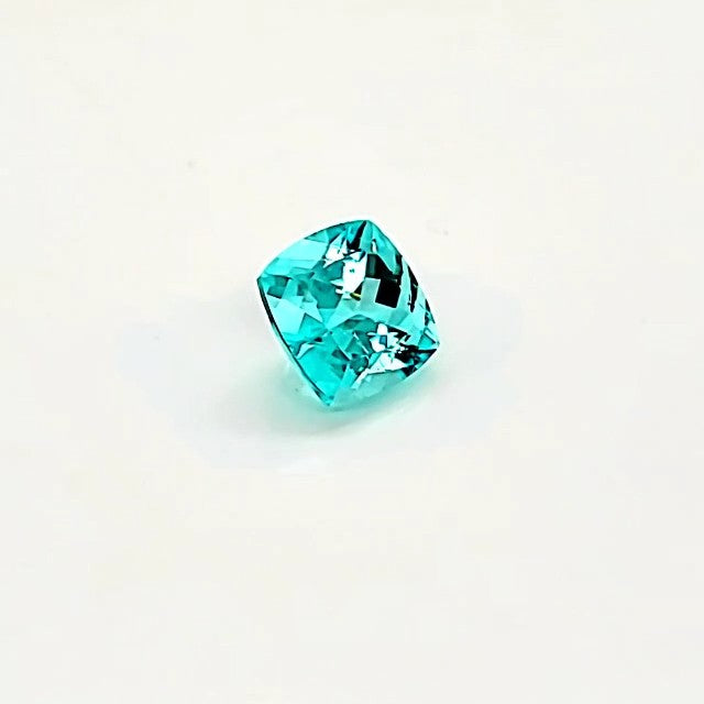 3.78ct Paraiba Tourmaline Neon Color Cushion Cut