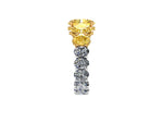 GIA 6.18 Carat Oval Yellow Intense Diamonds 18 Karat Shank Platinum 950 Ring