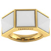 Ferrucci White Agate Three Pyramids 18k Yellow Gold Ring - FERRUCCI & CO. Jewelry