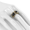 Black Onyx Double Pyramids Open Ring 18 Karat Yellow Gold Ring - FERRUCCI & CO. Jewelry