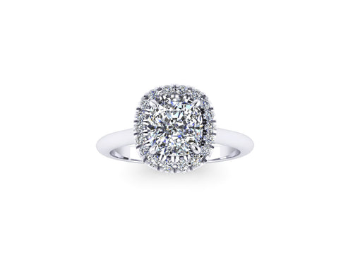 GIA Certified 1.50 Carat Cushion Diamond in Platinum Ring - FERRUCCI & CO. Jewelry