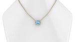 10.39 Carat Emerald cut Aquamarine in 18K Gold thin bezel Necklace Pendant