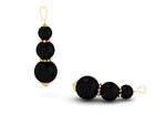 Ferrucci Black Onyx Beads Pyramid Yellow Gold Earrings - FERRUCCI & CO. Jewelry