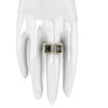 Black Onyx Double Pyramids Open Ring 18 Karat Yellow Gold Ring - FERRUCCI & CO. Jewelry