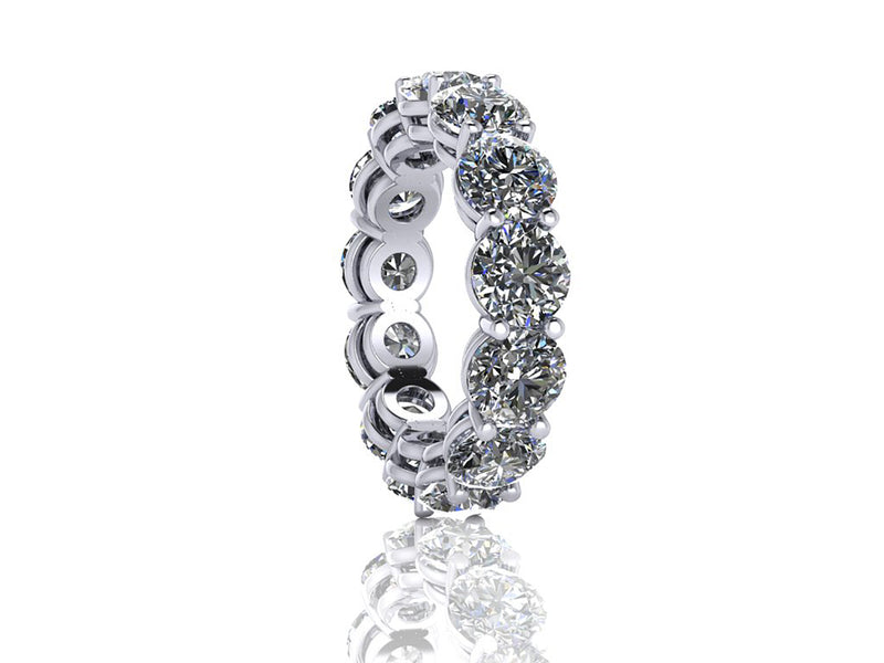 6.10 Carat Diamond Eternity ring, color H, clarity SI1 Eternity Band in Platinum 950 - FERRUCCI & CO. Jewelry