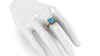 Blue Topaz Pyramid 18k yellow gold ring - FERRUCCI & CO. Jewelry