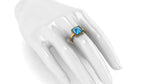 Blue Topaz Pyramid 18k yellow gold ring - FERRUCCI & CO. Jewelry