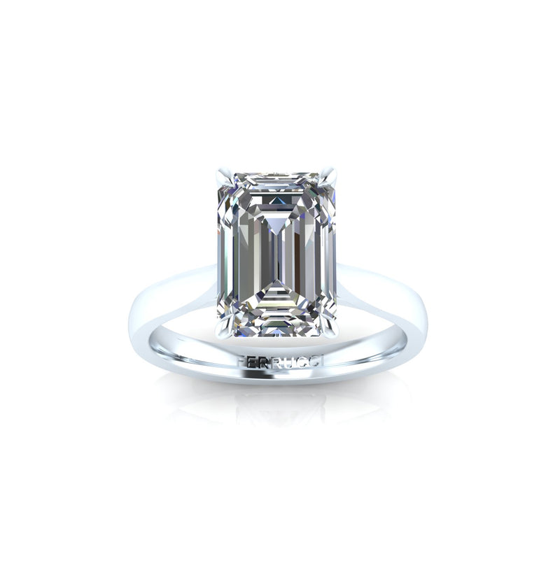 GIA Certified 3.02 Carat Emerald F color VS1 clarity diamond in Platinum 950 solitaire