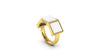 Ferrucci White Agate Three Pyramids 18k Yellow Gold Ring - FERRUCCI & CO. Jewelry