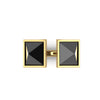 Black Onyx Double Pyramids Open Ring 18 Karat Yellow Gold Ring - FERRUCCI & CO. Jewelry
