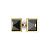 Black Onyx Double Pyramids Open Ring 18 Karat Yellow Gold Ring - FERRUCCI & CO. Jewelry
