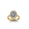 GIA Certified 1.60 Carat Oval Diamond Halo 18k yellow gold Engagement Ring - FERRUCCI & CO. Jewelry